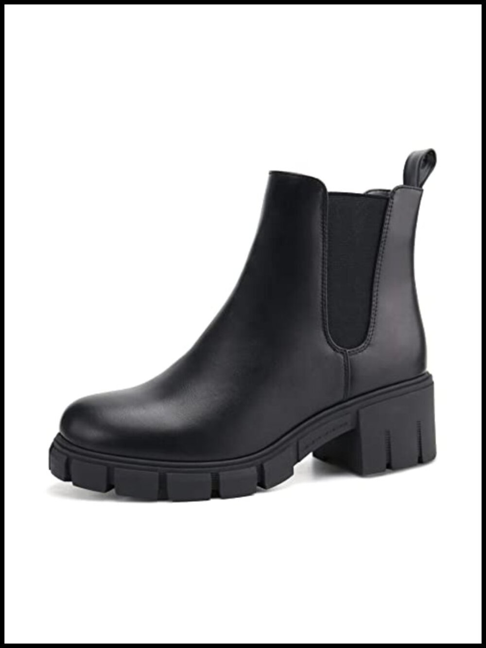 Women's Platform Chelsea Ankle Boots Chunky Heel Non-Slip Rubber Sole